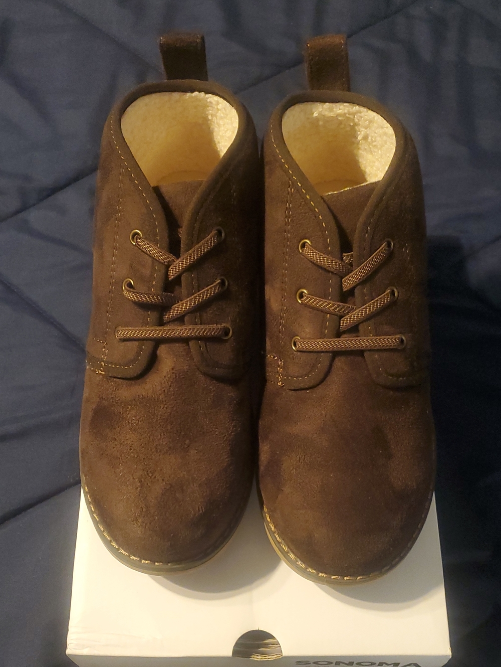 Sonoma Brown Suede Kids Lace-Up Boots